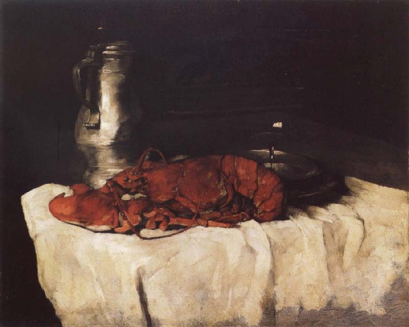 Karl Schuch Lobster with Pewter Jug and Wineglass oil painting picture